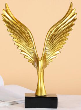 大鹏展翅小摆件家居酒柜老鹰装饰品办公室玄关大展宏图艺术雕塑品