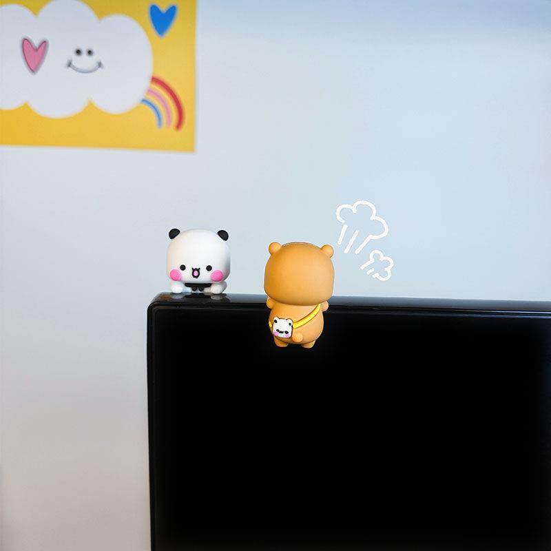 电脑屏幕显示器一二布布可爱趴趴公仔摆件家居桌面治愈装饰品礼物