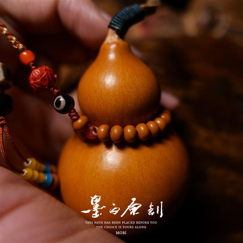 墨白文玩葫芦手把件小手捻手盘玩把玩挂件摆件迷你天然精品