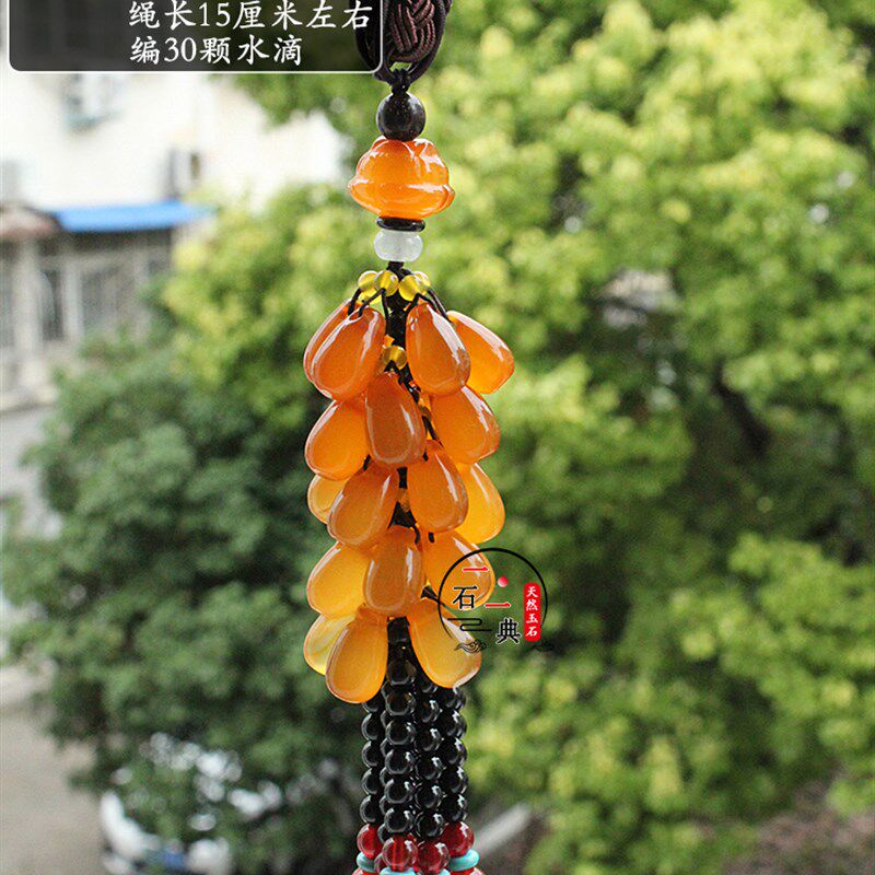 天然玉石车挂玛瑙玉髓葫芦挂饰车饰汽车挂件保平安饰品后视镜吊坠