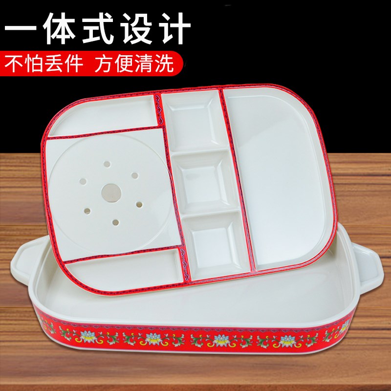 密胺商用保温烤鸭餐具特色创意北京烤鸭盘密胺加热保温片鸭盘组合