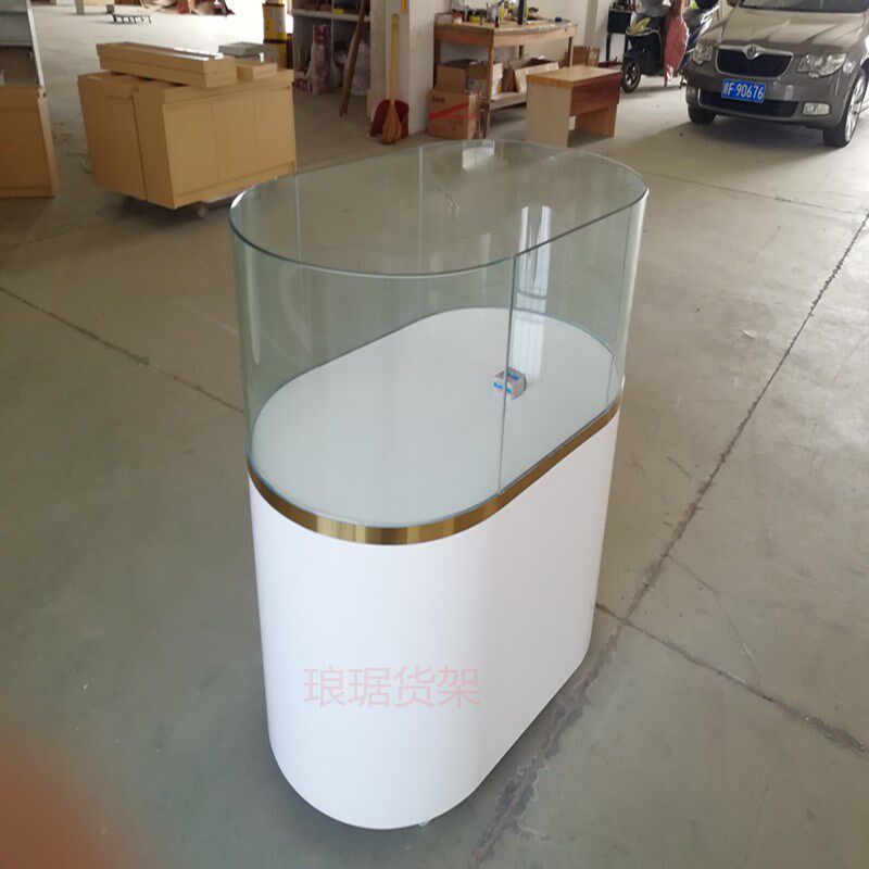 中圆展示柜玻璃柜弧形展柜数码柜台珠宝样品柜宠物柜椭岛柜体验台