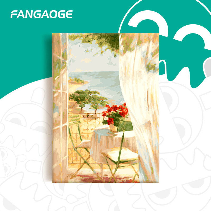 diy数字油画花卉填色油彩画手充手绘涂色填工治愈装饰画 春暖花开