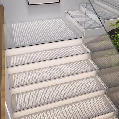 皮革简约楼梯踏步垫防滑皮革可擦洗自粘台阶垫子地毯家用隔音地垫