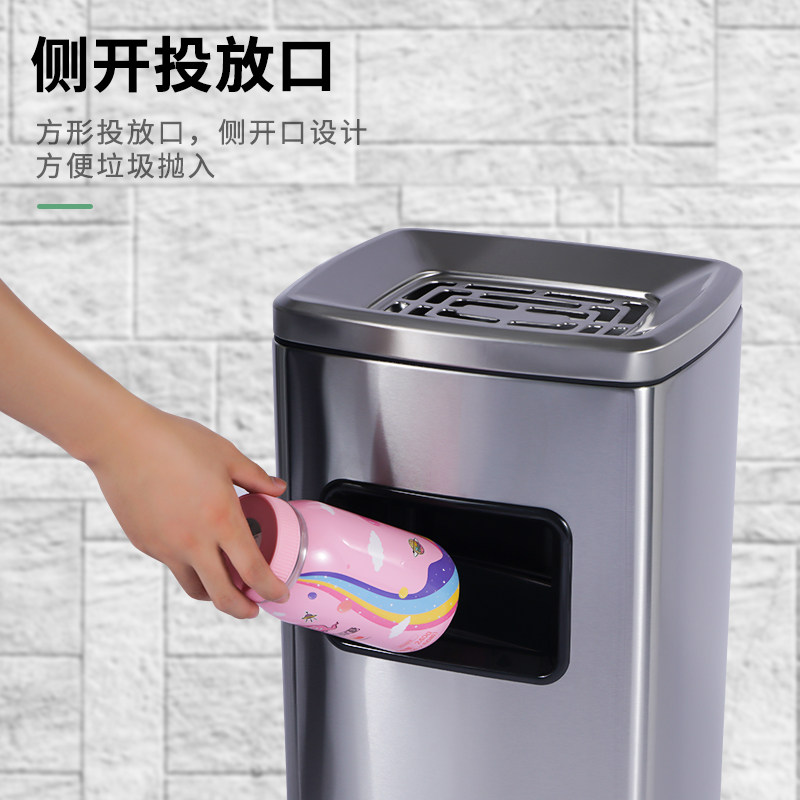 不锈钢垃圾桶酒店售灰部宾馆大堂电梯口带烟烟缸楼道分类灭楼桶