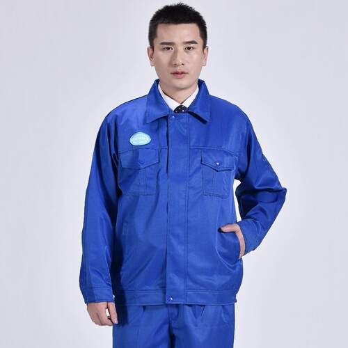 防酸碱防静电工作服套装男春秋硫酸裤深蓝化工厂劳保服