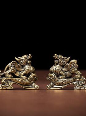 新款复古黄铜招财貔貅一帆风顺四季平安貔貅摆件茶几创意居家摆件