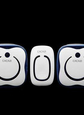 卡佳斯一拖二 无线交流数码远距离 门铃 无线 家用 防水9809-2蓝