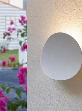 北欧简约LED壁灯卧室床头灯创意贝壳铝材白色楼梯背景墙过道壁灯