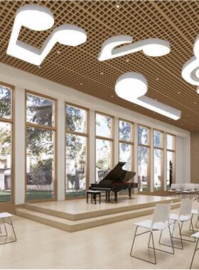 卡通音符吸顶灯幼儿园学校教室吊灯格栅灯音乐符号白色吸顶灯