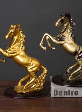 现代简约客厅酒柜马摆件装饰品中式马到成功工艺品办公室书房摆设