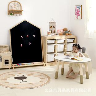 儿童收纳柜实木客厅宝宝用品绘本分类整理柜抽屉式蒙氏玩具储物柜