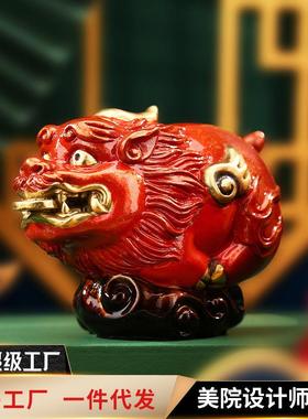 铜欣祥 彩铜吞财貔貅摆件办公室桌面迷你小貔貅家居瑞兽摆设