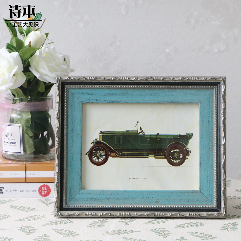 复古实木相框创意摆台组合美式3 5 6 7 8 10寸A4相框挂墙画框定做