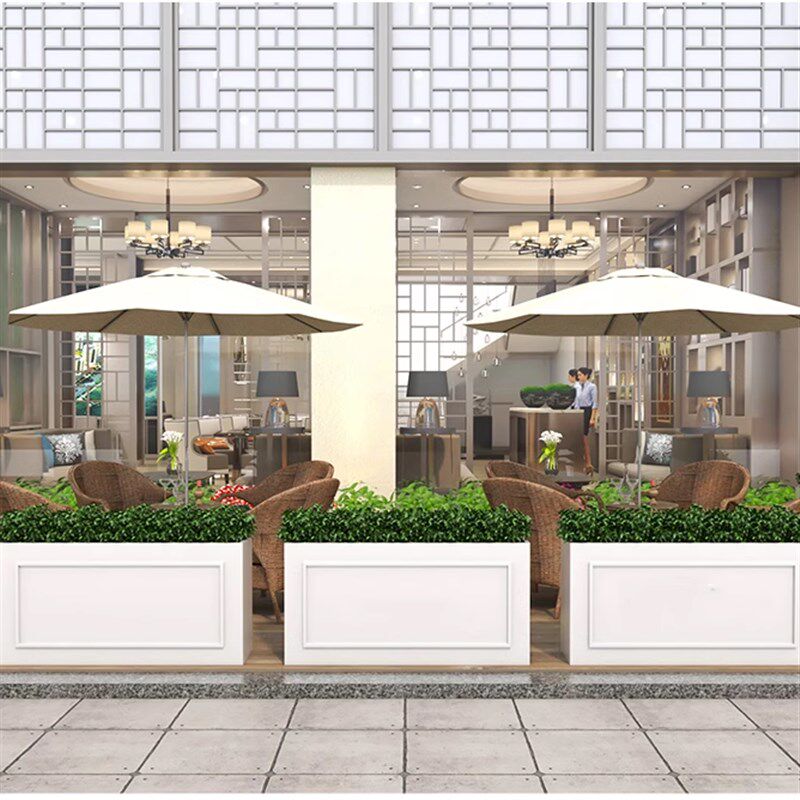 户外不锈钢定制花箱组合室外摆围栏花槽隔断创意花架花盆广场树箱