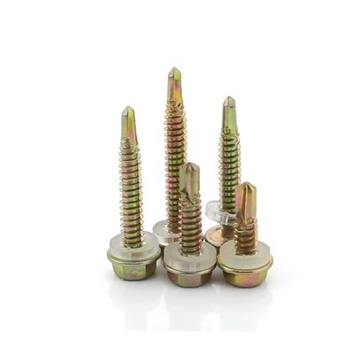 外六角钻尾螺丝法兰自钻自攻镀彩锌彩钢瓦燕尾丝钉M4.8M5.5M6