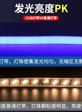 超亮220v灯带蓝色COB防户水外灯虹客厅家用吊顶线形灯室外软霓条