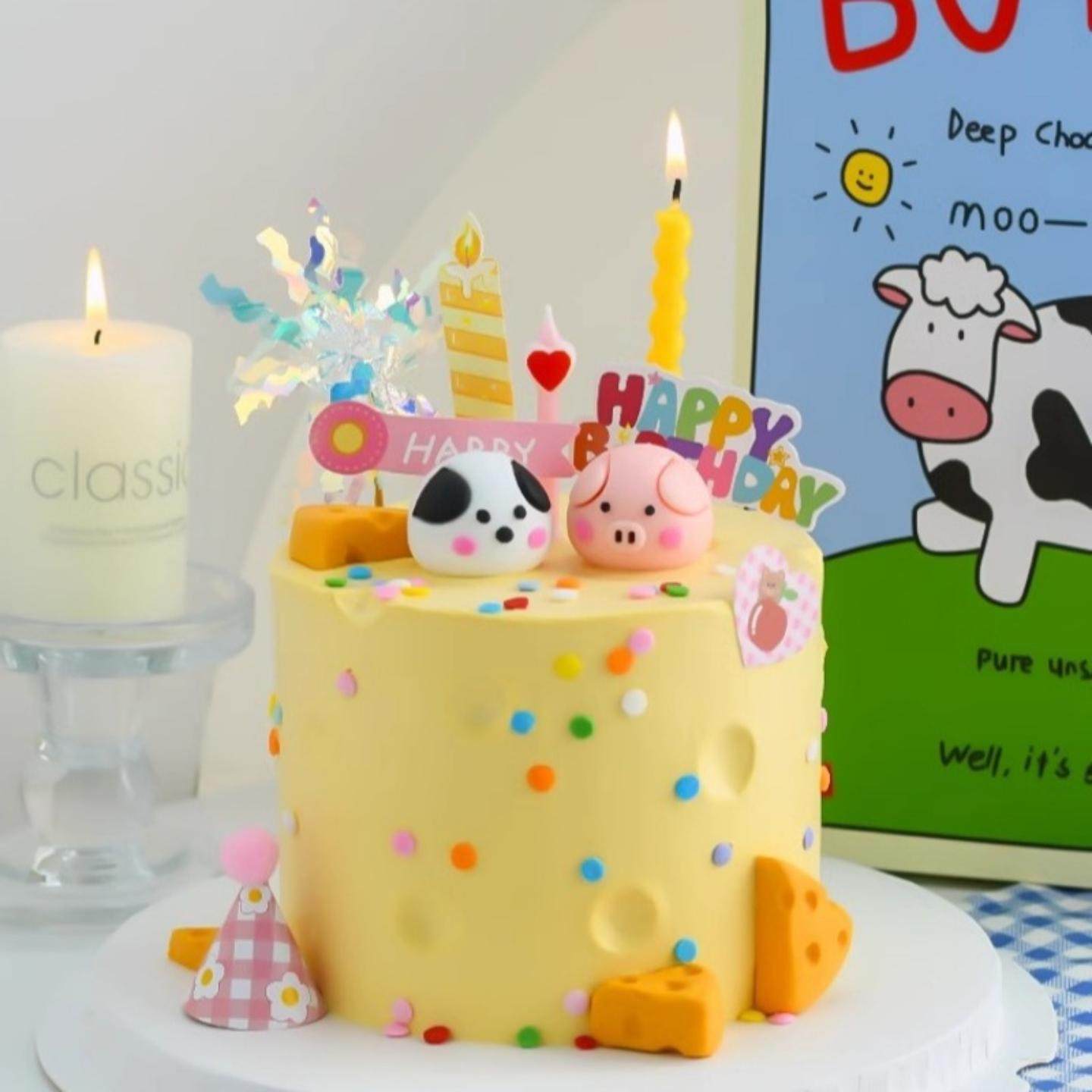 风卡通情人节小猪可爱奶酪狗狗生日蛋糕装饰摆件插牌插件,节庆用品/礼品,蛋糕/烘焙装饰用品,淘宝优惠券,粉丝福利购,淘宝优惠卷