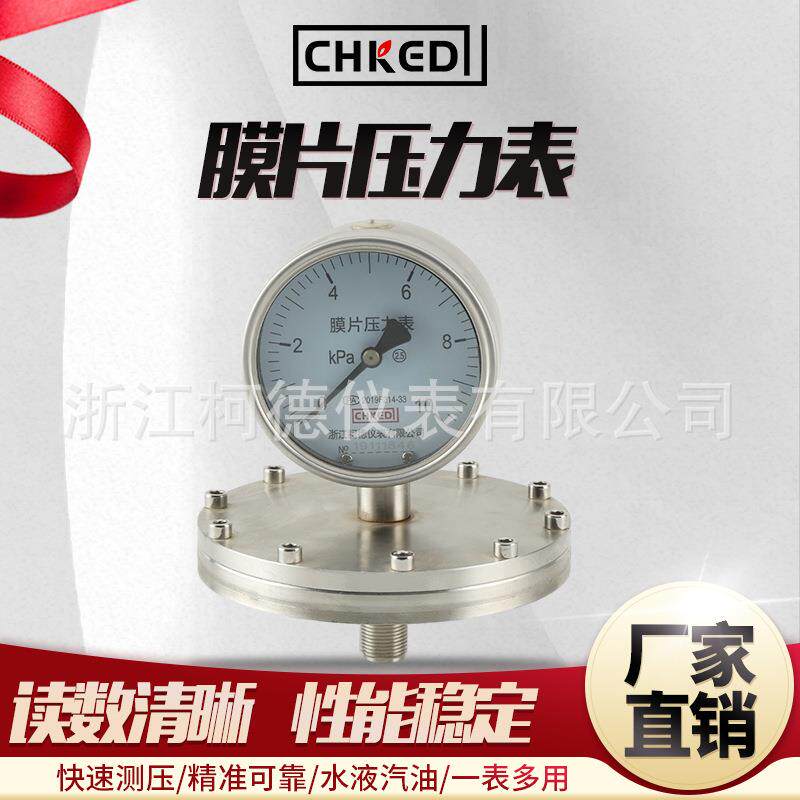 柯德仪表 不锈钢YPT-100型膜片压力表