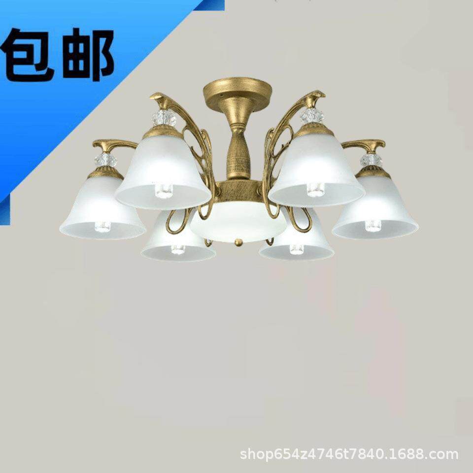美式简约房间吊灯地中海卧室灯餐厅饭厅书房灯复式楼led吸顶灯具