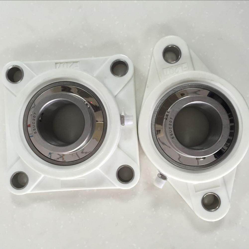 白色塑料轴承座P205F205FL205塑料带座轴承座不锈钢带底座耐腐