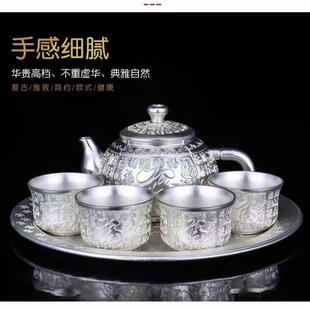 银杯碗筷工艺品摆件电镀银器套装银壶六件套可多种搭配