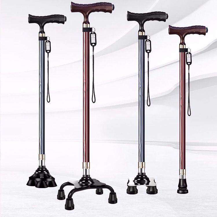 老年人专用拐杖木拐棍老人手杖防滑加厚可调节轻便残疾人四角拐杖