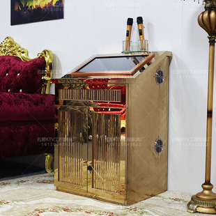 KTV点歌柜子斜面嵌入式功放柜不锈钢点歌台足浴K歌柜子定制包厢柜