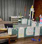 定制一字儿童沙发游戏围栏电视角落商用家用宠物宝宝客厅单面栏杆