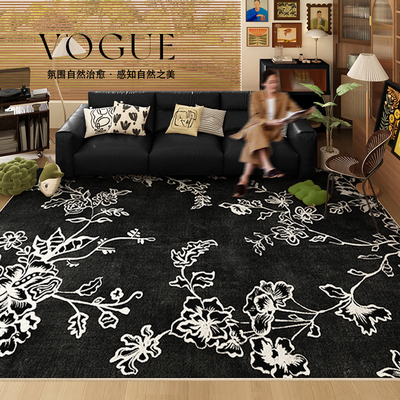 中古风复古花园地毯客厅2024新款家用沙发茶几地垫免洗可擦卧室
