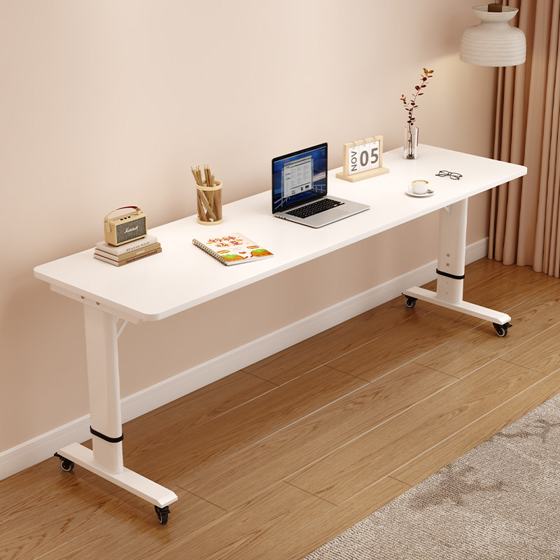 靠墙吧台桌可升降家用阳台休闲长条桌子小户型带轮移动餐桌高脚桌