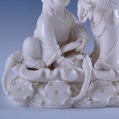 摆件神像姻缘陶瓷家居客厅婚房婚姻结婚礼品增旺夫妻运