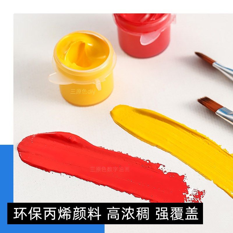 数字油画愈iy丙烯手绘手工填充填色减压画画萌d油彩画治宠幸福猫