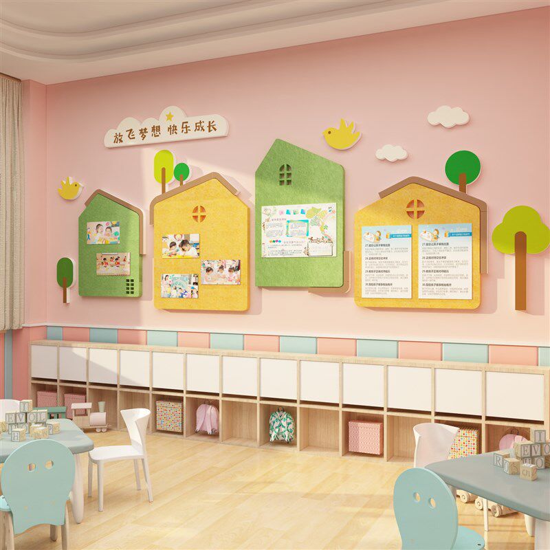 画室布置美术教室术饰毛毡墙贴画作品展示板艺装培训机构墙面环创