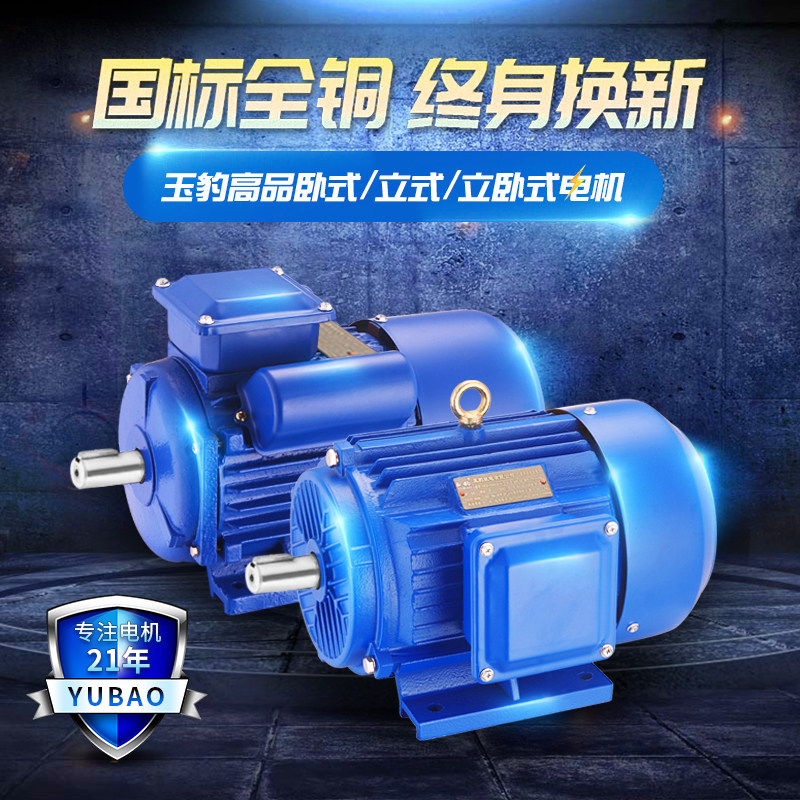 三相异步电动机0.37-7.5kw千瓦380V高速马达两相单相电机220V小型