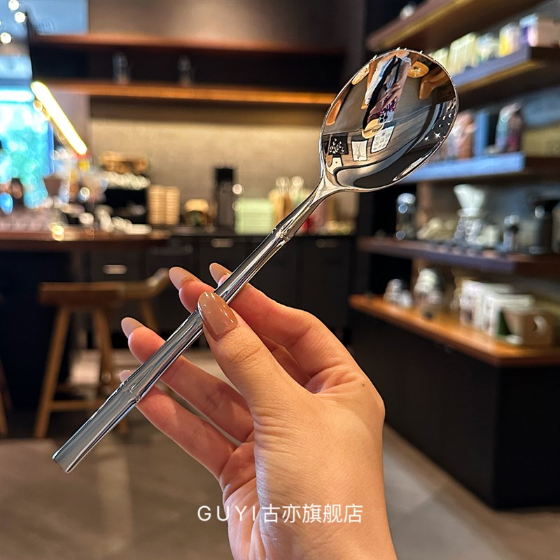 韩式勺筷套装!出口高端设计1810不锈钢主餐勺子吃饭勺便携筷子
