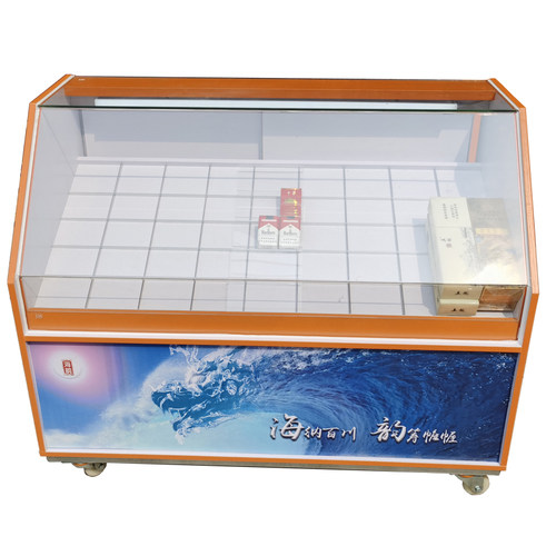 实木烟柜防水烟草公司广西真龙终端展示柜推拉移动带轮灯具田字格