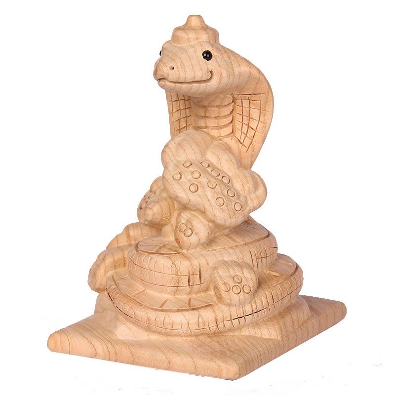 桃木蛇摆件实木雕刻原色十二生肖木质蛇家居摆件