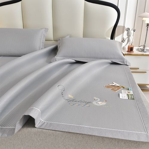 夏季冰丝凉席三件套2024新款可机洗双人单人学生宿舍凉感空调席子