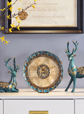 一鹿有你玄关酒柜摆件客厅招财鹿圆满组合乔迁礼品餐边柜搭配饰品