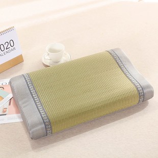 蔺草凉席记忆枕套夏季单人可水洗透气草席泰国乳胶草席记忆枕套