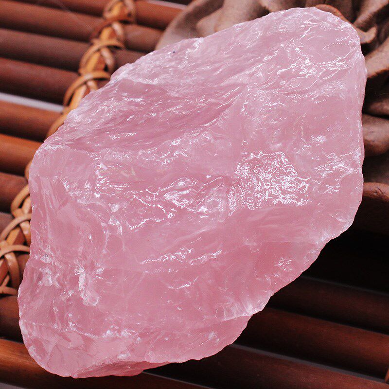 一物一图天然粉水晶原石摆件手握石石头鱼缸造景大块矿石毛料宝石