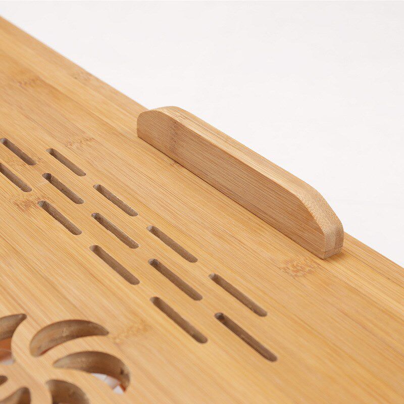 楠竹床上折叠桌升降笔记本电脑桌宿舍床上小桌子雕花散热器懒人桌