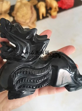 天然黑墨玉动物貔貅桌面摆件现代客厅简约摆放朋友送礼祝福工艺品