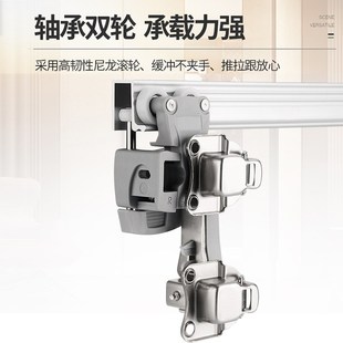 衣柜折叠门步入式五金配件无下轨橱柜移门吊轨轨道推拉门滑轮全套