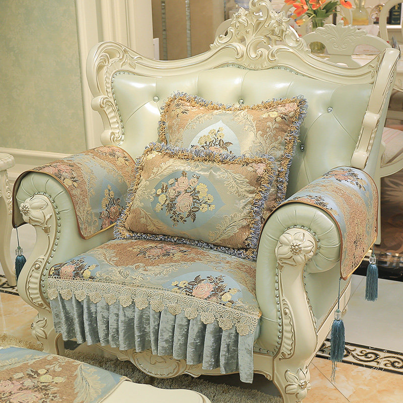 欧式沙发垫高档奢华防滑四季通用皮沙发坐垫123组合三件套靠背巾