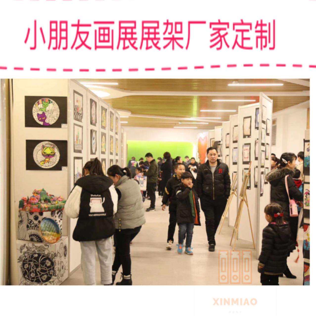 小朋友画展专用展架 八棱柱挂画展览架 铝合金移动挂画架