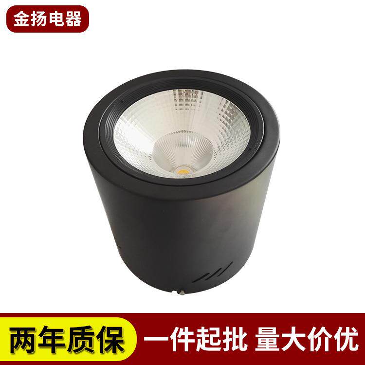 10寸明装筒灯COB吸顶式免开孔40W防雾射灯商场家装8寸防水led筒灯