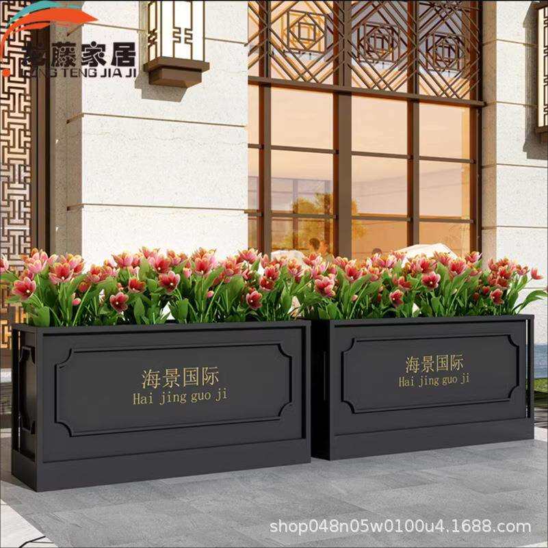 户外铁艺花箱市政花槽商业街组合花架房地产室外大型种植花坛