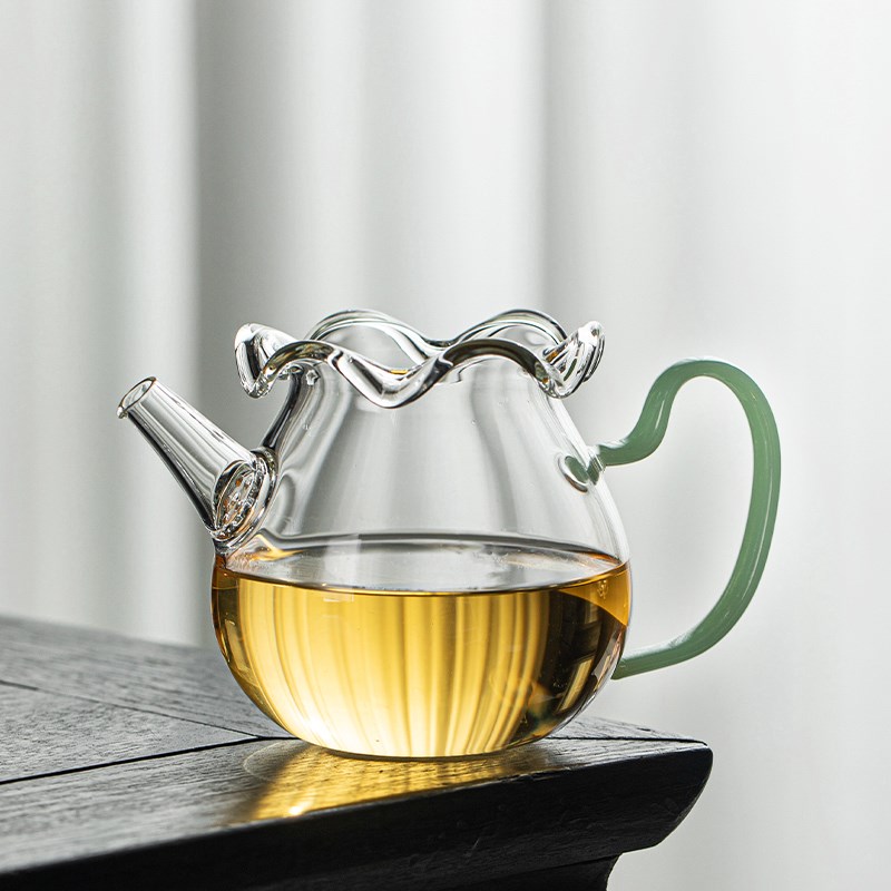 创意铃兰花品公杯壶耐热分茶器加厚高硼硅玻璃木塞试管煮茶器清新